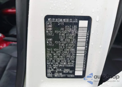 2015 Nissan Juke Sl from USA, damaged, VIN JN8AF5MV5FT558685